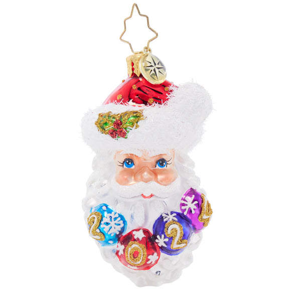Christopher Radko 2024 NEW Dated HO HO Happy Santa Gem Ornament