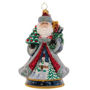 Christopher Radko 2023 NEW Santa's Snowy Scene Ornament