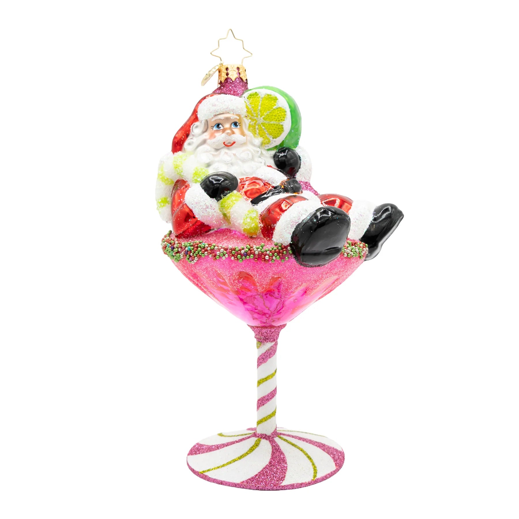 Christopher Radko 2026 NEW Santa's Christmas Cosmo Martini Ornament