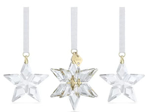 Swarovski 2023 Annual, 3D & 2 Little Star Ornaments, Set of 3