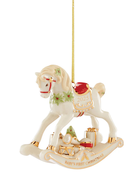 Lenox NEW 2025 Baby's First Christmas Rocking Horse Ornament