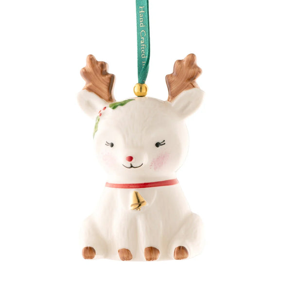 Belleek Pottery Reindeer Ornament