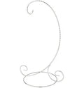 Decorative metal stand with a curved design on a white background