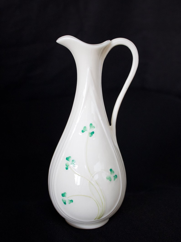 Belleek Pottery Vase Typha Jug 7.25