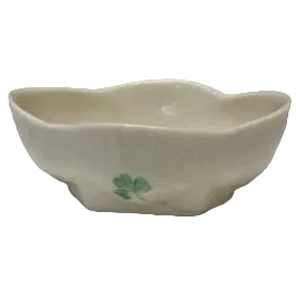 Belleek Pottery Bowl Mini Shamrock Salt Cellar