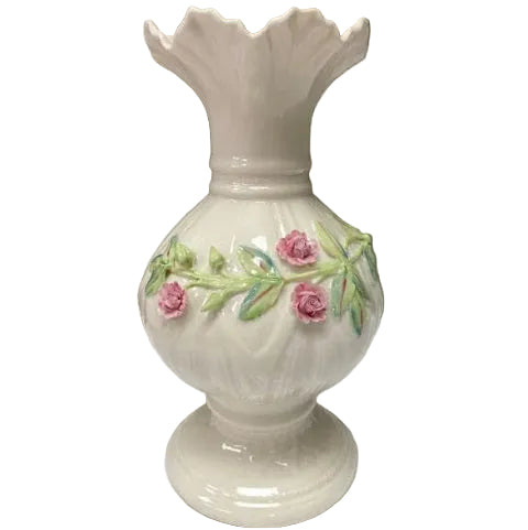 Belleek Pottery Ribbon Vase