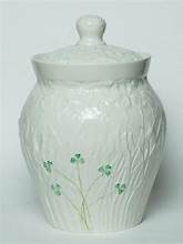 Belleek China Daisy Jar with Lid