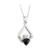 Solvar Claddagh Silver Birthstone Pendant