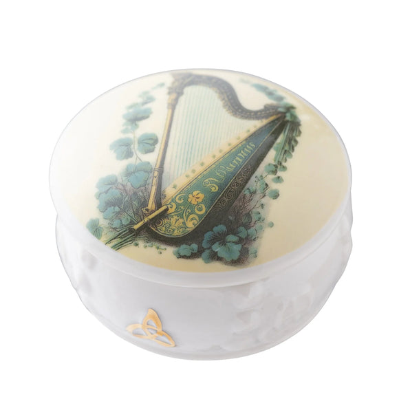 Belleek Pottery NEW 2025 Trinket Box Harp 