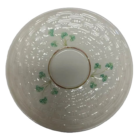 Belleek Pottery Tiny Shamrocks Tea Saucer