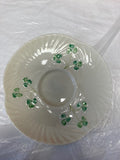 Belleek Pottery Shamrock Harp Tea Saucer