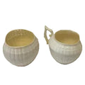 Belleek Pottery Limpet Creamer and Sugar Set