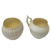Belleek Pottery Limpet Creamer and Sugar Set