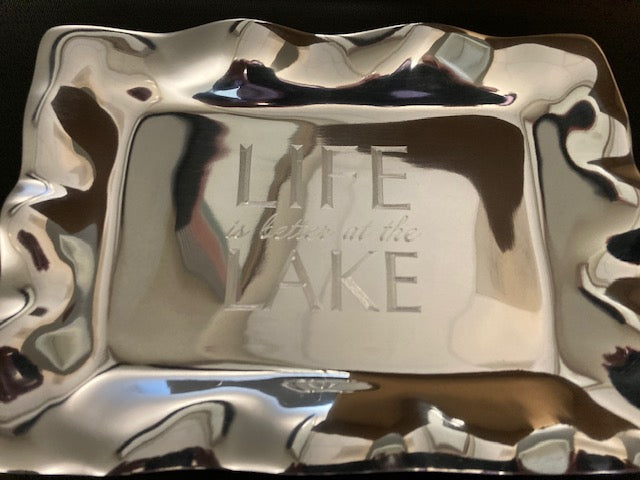 Beatriz Ball "Life IS Better At The Lake" Vento Giftables Rectangular 5" Tray