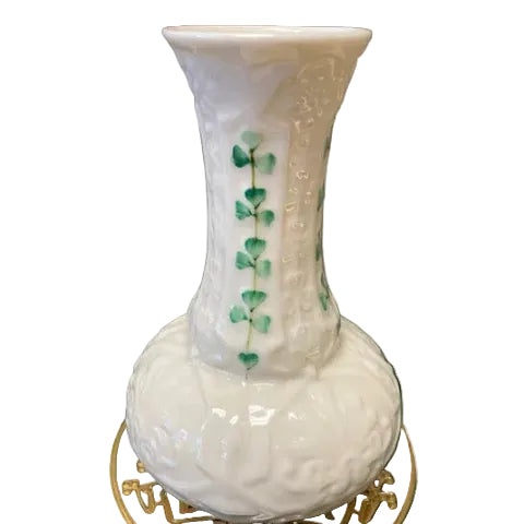 Belleek Pottery Vase Shamrock