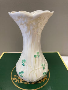 Belleek Pottery Vase Shamrock