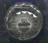 Prism Cut Sacred Heart Paperweight Round
