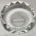 Prism Cut Sacred Heart Paperweight Round