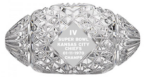 Waterford Crystal IV 1970 Super Bowl Champions Kansas City Chiefs Football