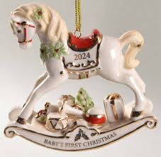 Lenox NEW 2024 Baby's First Christmas Rocking Horse Ornament