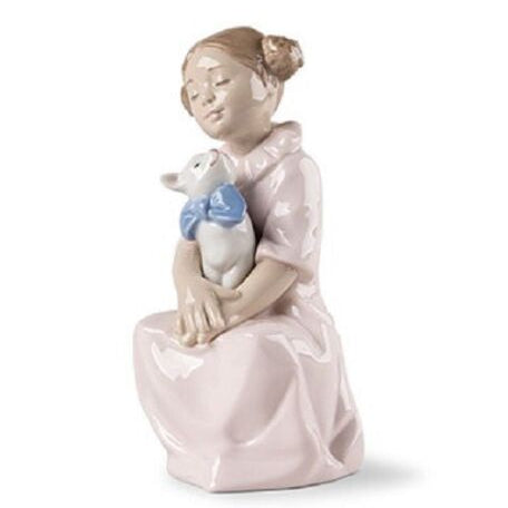 Lladro NAO Girl With Little Cat