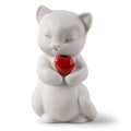 Lladro Red Heart Wiskers Playful Kitten