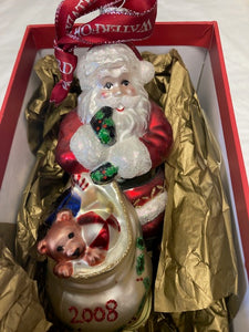 Waterford Holiday Heirlooms 2008 Santa Ornament
