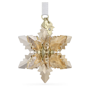 Swarovski 2024 NEW 3D Festive Snowflake Gold Tone Annual Ornament