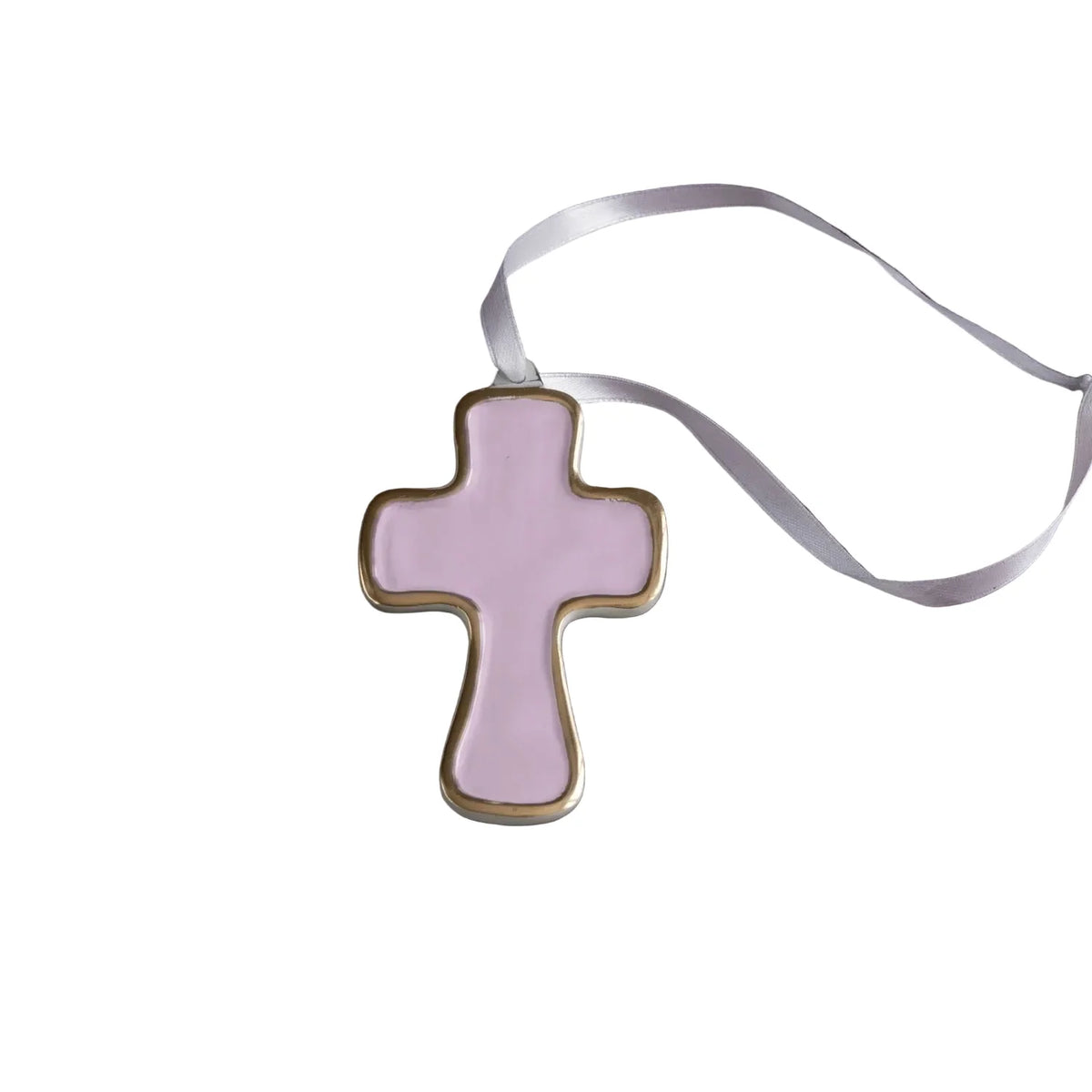 Beatriz Ball Baby Pink Cross Ornament