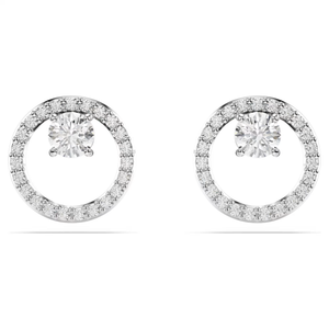 Swarovski New 2024 Constella Earrings Round Ct, White, Rhodium plated 