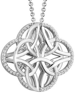 Solvar Silver Crystal Celtic Knot Pendant