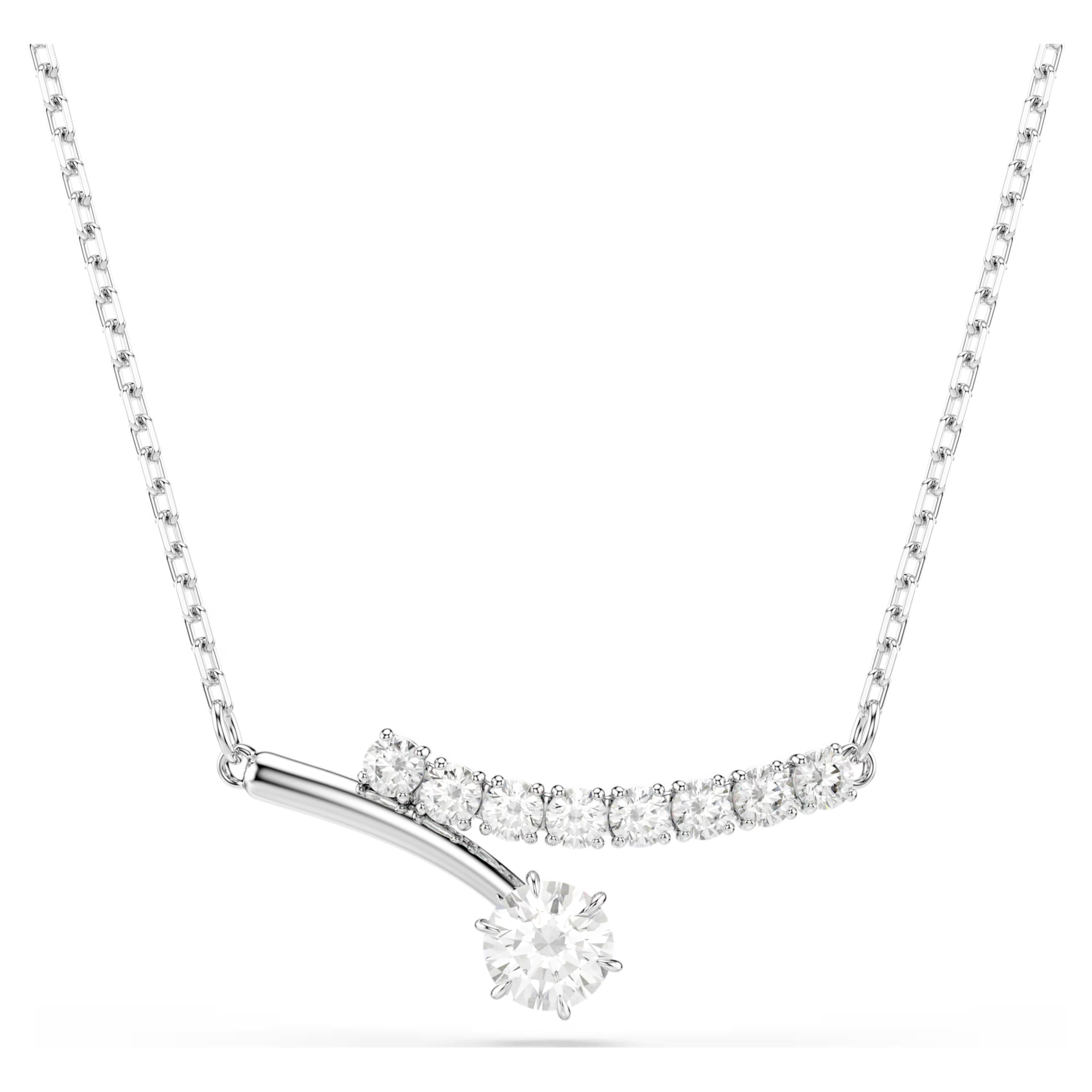 Diamond necklace on a white background