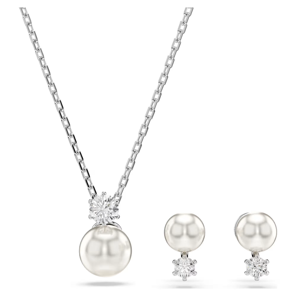 Swarovski New 2024 Matrix Crystal Pearl, Necklace & Earring Set