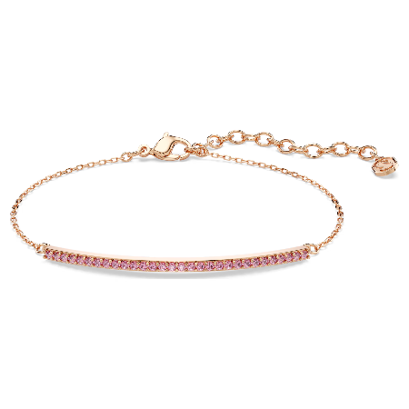 Swarovski 2026 NEW Only Bracelet Round Cut, Pink, 18K Gold Finish