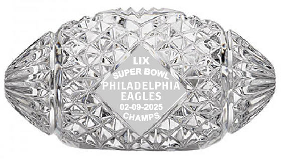 Waterford Crystal LIX 2025 Super Bowl Champions Philadelphia Eagles Football