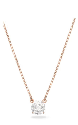 Swarovski Stilla Attract Round Cut Pendant Rose Gold