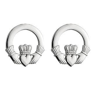 Sterling Silver Claddagh Stud Earrings