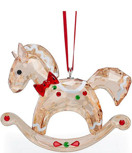 Swarovski 2022 NEW Holiday Cheers Gingerbread Rocking Horse Ornament