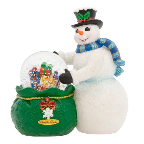 Christopher Radko Snowy Delivery Snowman Snowglobe
