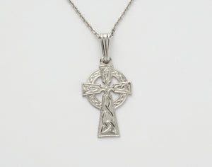 Fado 14ct White Gold Celtic Cross Pendant