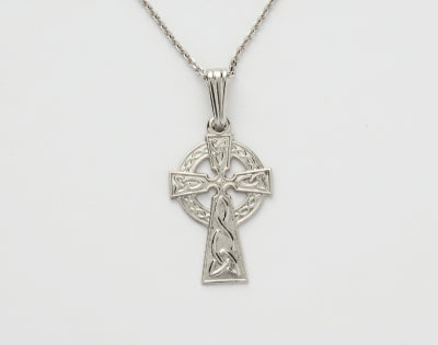 Fado 14ct White Gold Celtic Cross Pendant