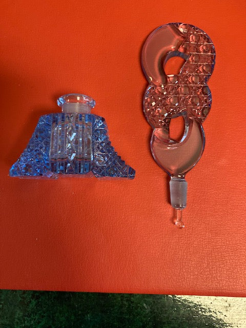Czechoslovakia Vintage Blue Perfume Bottle