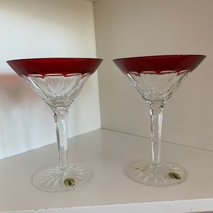 Waterfrord Crystal Talon Martini, Red Tall pair