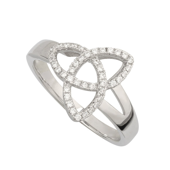 Solvar Silver Crystal Trinity Ring