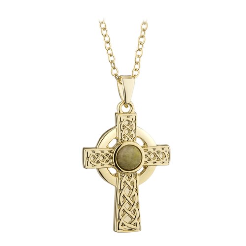Solvar Gold Plated Celtic Cross Connamara Pendant