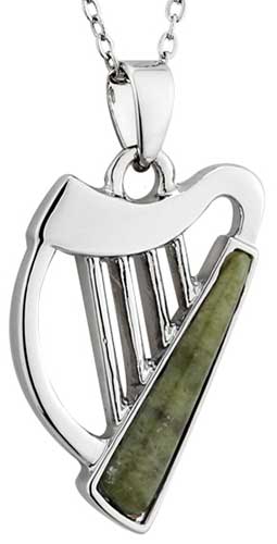 Solvar Celtic Harp Pendant w/chain