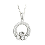 Solvar Irish Jewelry Sterling Silver Claddagh Birthstone Pendant April