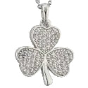 Solvar Rhodium Plated Shamrock Jewelry Necklace