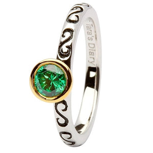 Tara's Diary Emerald Swirl Ring Size 5